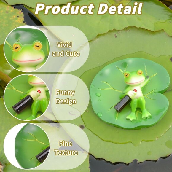 Miniature Frog Figurines With Planter Hugger for Flower Yard Lawn Ornament - Picture 4 of 7